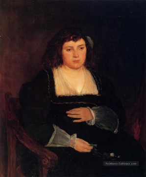 Femme avec le portrait de Forget Me Nots Frank Duveneck Peinture à l'huile